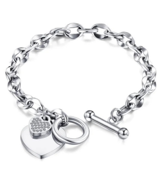Pulsera Minimalista de Acero de Titanio con Corazón  - LUANCCI
