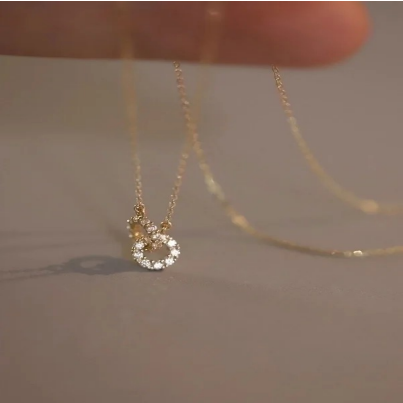 Collar de Plata Esterlina S925 con Anillo Doble Entrelazado Chapado en Oro de 18K – LUANCCI