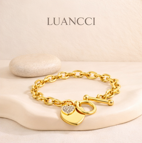 Pulsera Corazones Dorada LUANCCI