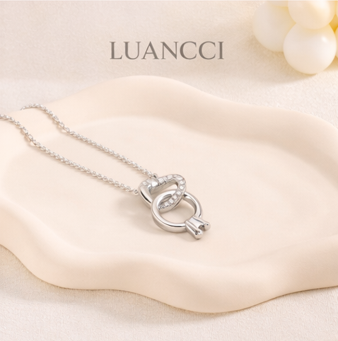 Collar Corazón & Anillo entrelazados LUANCCI - Baño en Oro