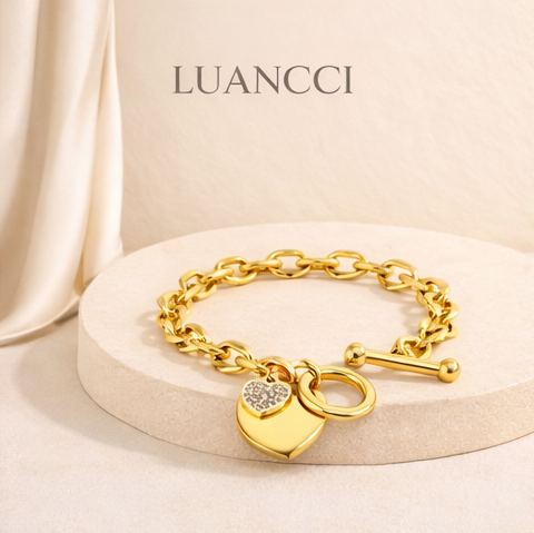 Pulsera Corazones Dorada LUANCCI