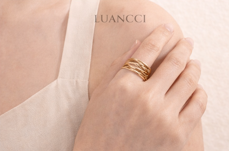 Anillo Aros Texturizados LUANCCI