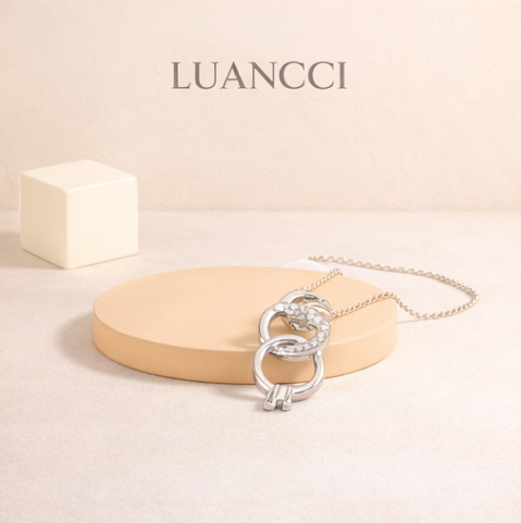 Collar Corazón & Anillo entrelazados LUANCCI - Baño en Oro