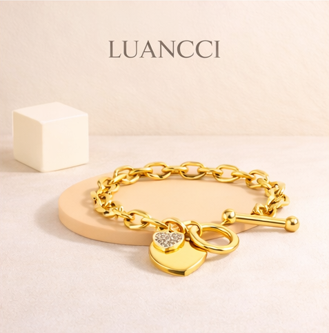 Pulsera Corazones Dorada LUANCCI