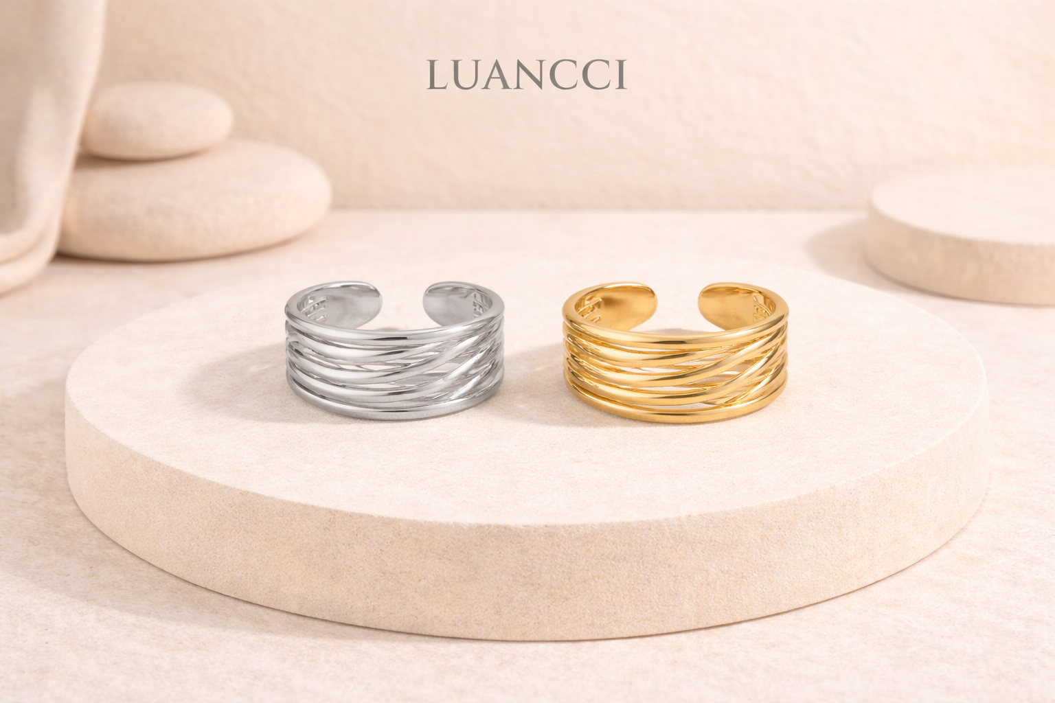 Anillo Aros Texturizados LUANCCI