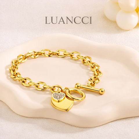 Pulsera Corazones Dorada LUANCCI